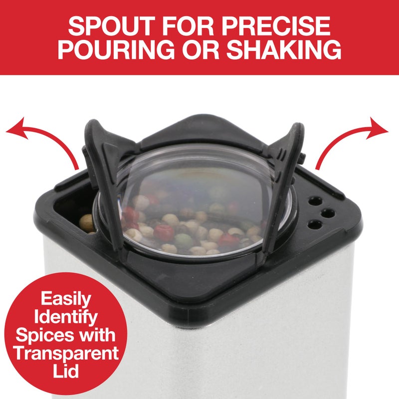 Good Cooking Set of 12 Magnetic Spice Jars, Shake or Pour Containers - Attaches to Most Refrigerator Doors & Appliances, Seasoning Dispensers- Easy Open Window Top Shakers Metal- Space Saving Kitchen Essential - Image 4
